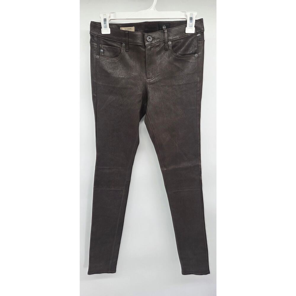 AG ADRIANO GOLDSCHMIED The Legging Super Skinny Brown Coated Size 27
